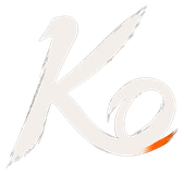 Kokunari logo, a brush-painted Ko